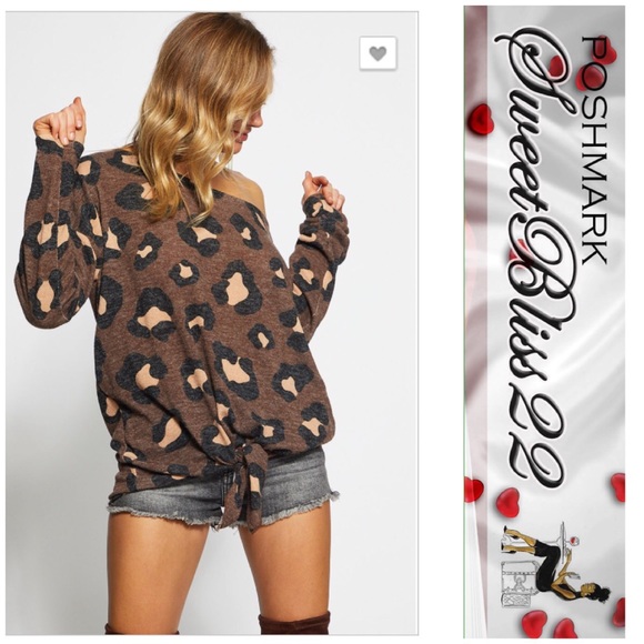 💥Mocha Leopard Front Tie Shirt💥 - Picture 4 of 4